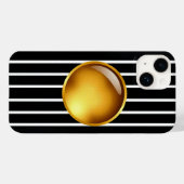 Luxe zwart en goud gestreepte iPhone 16 Hoesje | g (Achterkant (horizontaal))
