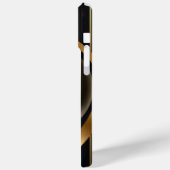 Luxe zwart en goud gestreepte iPhone 16 Hoesje | g (Achterkant / Links)