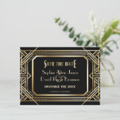 Luxe Zwart en Goud Geweldige Save The Date (Staand voorkant)