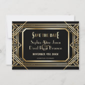 Luxe Zwart en Goud Geweldige Save The Date (Voorkant)