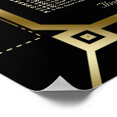 Luxe Zwart en Goud Groot Stoeldiagram Poster (Hoek)