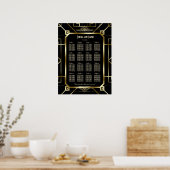 Luxe Zwart en Goud Groot Stoeldiagram Poster (Keuken)