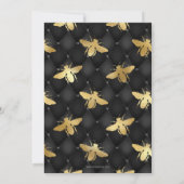 Luxe zwart en goud honing bij Baby shower Kaart (Achterkant)
