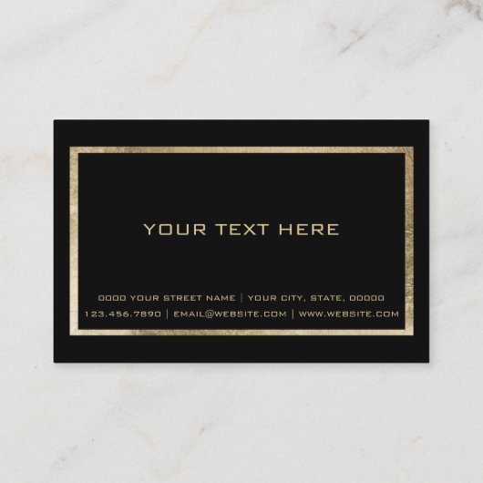 Luxe zwart en goud lijst VIP kaart club lid Visitekaartje (Achterkant)