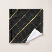 Luxe zwart en goud marmer bad handdoek (Wasdoekje)