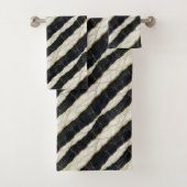 Luxe zwart en goud marmer bad handdoek (Insitu)