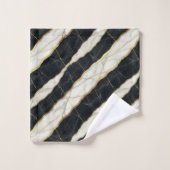 Luxe zwart en goud marmer bad handdoek (Wasdoekje)