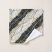 Luxe zwart en goud marmer bad handdoek (Wasdoekje)