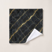 Luxe zwart en goud marmer bad handdoek (Wasdoekje)