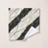 Luxe zwart en goud marmer bad handdoek (Wasdoekje)