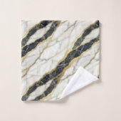 Luxe zwart en goud marmer bad handdoek (Wasdoekje)