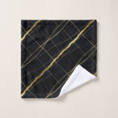 Luxe zwart en goud marmer bad handdoek (Wasdoekje)