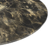 Luxe Zwart en Goud Marmer | Monogram Snijplank (Hoek)