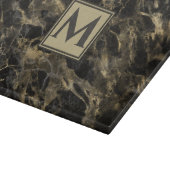 Luxe Zwart en Goud Marmer | Monogram Snijplank (Hoek)