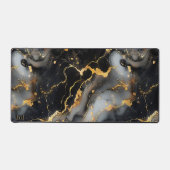Luxe zwart en goud marmeren achtergrond bureaumat (Voorkant)