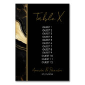 Luxe zwart en goud marmeren bruiloft kaart (Achterkant)