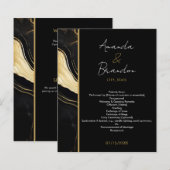 Luxe zwart en goud marmeren foto bruiloft (Voorkant / Achterkant)