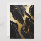Luxe zwart en goud marmeren foto bruiloft kaart (Achterkant)
