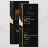 Luxe zwart en goud marmeren foto bruiloft menu (Voorkant / Achterkant)