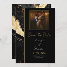 Luxe zwart en goud marmeren foto bruiloft