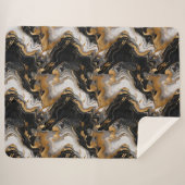 Luxe zwart en goud marmeren sherpa deken (Voorkant (horizontaal))