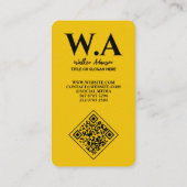 Luxe zwart en goud | Modern professioneel monogram Visitekaartje (Achterkant)