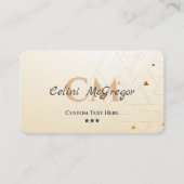 Luxe zwart en goud monogram Visitekaartje met QR (Voorkant)