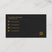 Luxe zwart en goud professional | elegant visitekaartje (Achterkant)