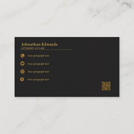 Luxe zwart en goud professional | elegant visitekaartje (Achterkant)