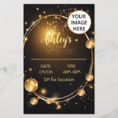 Luxe zwart en goud Prom Verstuur Flyer (Voorkant)