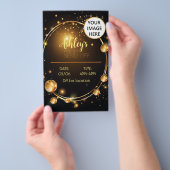 Luxe zwart en goud Prom Verstuur Flyer (Hand)