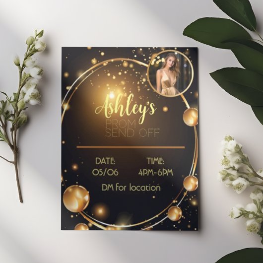Luxe zwart en goud Prom Verstuur Flyer