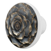 Luxe Zwart en Goud Roos Keramische Knop (Rechts)