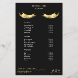 Luxe Zwart en Goud Salon Prijslijst Menu