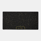 Luxe Zwart en goud sparkles patroon monogram Bureaumat (Voorkant)