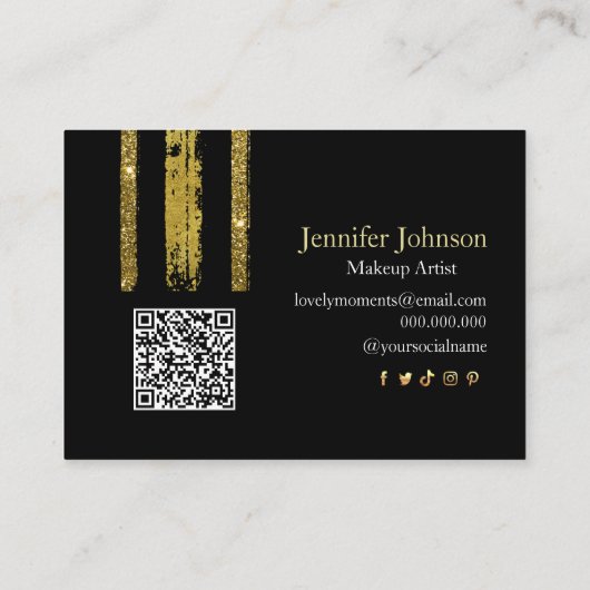 Luxe zwart en goud Visitekaartje (Achterkant)