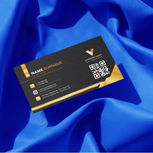 Luxe zwart en goud Visitekaartje