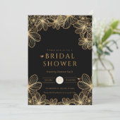 Luxe Zwart en Goud Vrijgezellenfeest Kaart (Staand voorkant)