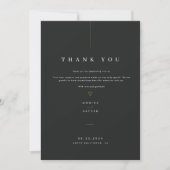 Luxe zwart en gouden bruiloft bedankkaart (Voorkant)