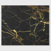 Luxe, zwart en gouden marmer cadeaupapier (Vlak)