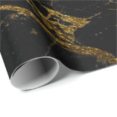 Luxe, zwart en gouden marmer cadeaupapier (Rol Hoek)