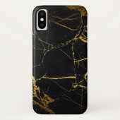 Luxe, zwart en gouden marmer Case-Mate iPhone case (Achterkant)