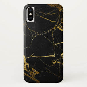 Luxe, zwart en gouden marmer Case-Mate iPhone case