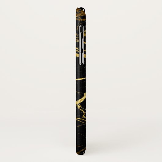 Luxe, zwart en gouden marmer Case-Mate iPhone case (Achterkant/links)