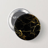 Luxe, zwart en gouden marmer ronde button 5,7 cm (Voorkant /achterkant)