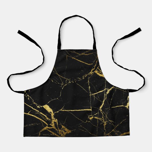 Luxe, zwart en gouden marmer schort (Voorkant)