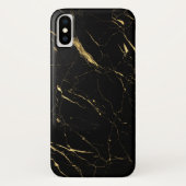 Luxe zwart en goudmarmer Case-Mate iPhone case (Achterkant)
