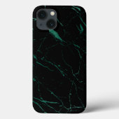 Luxe zwart en groene marmer Case-Mate iPhone case (Achterkant)