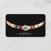 Luxe Zwart en Roos Goud met Initialen Modern Visitekaartje (Voorkant)