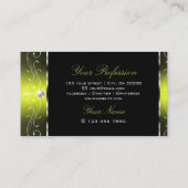 Luxe zwart geel  Borders Ornamenten Visitekaartje (Achterkant)